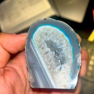 Blue Agate quartz geode